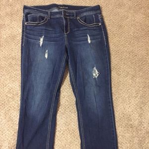 Maurices Distressed Dark Straight Leg Jeans